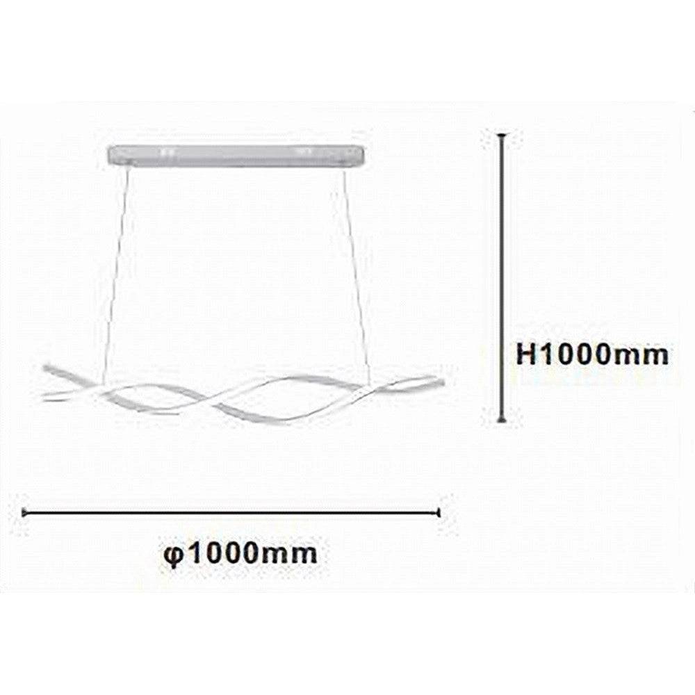 Trade Shop - Lampadario A Sospensione Luce 3000k-6500k Led 48w Bianco Spirale Vortice Orizzontale 01134 -