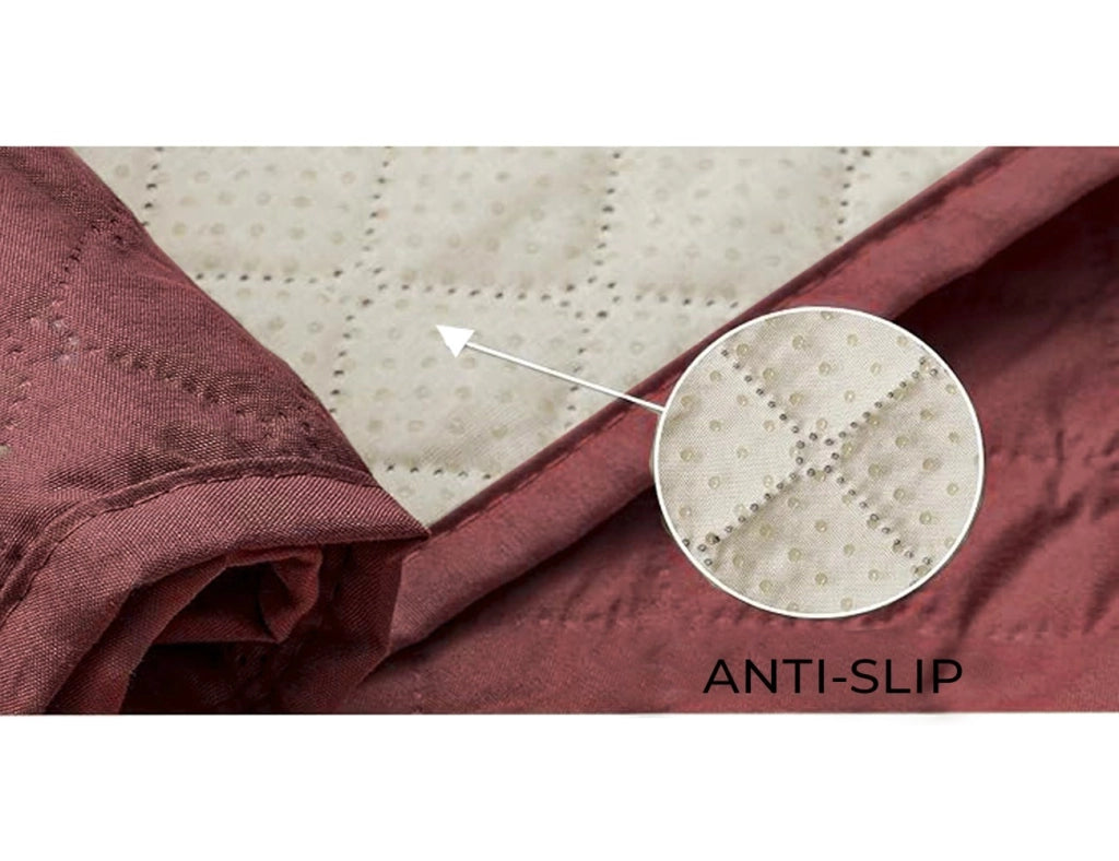 Copridivano Impermeabile Tasche Laterali Proteggi Divano Antimacchia Antiscivolo 4 Posti Bordeaux