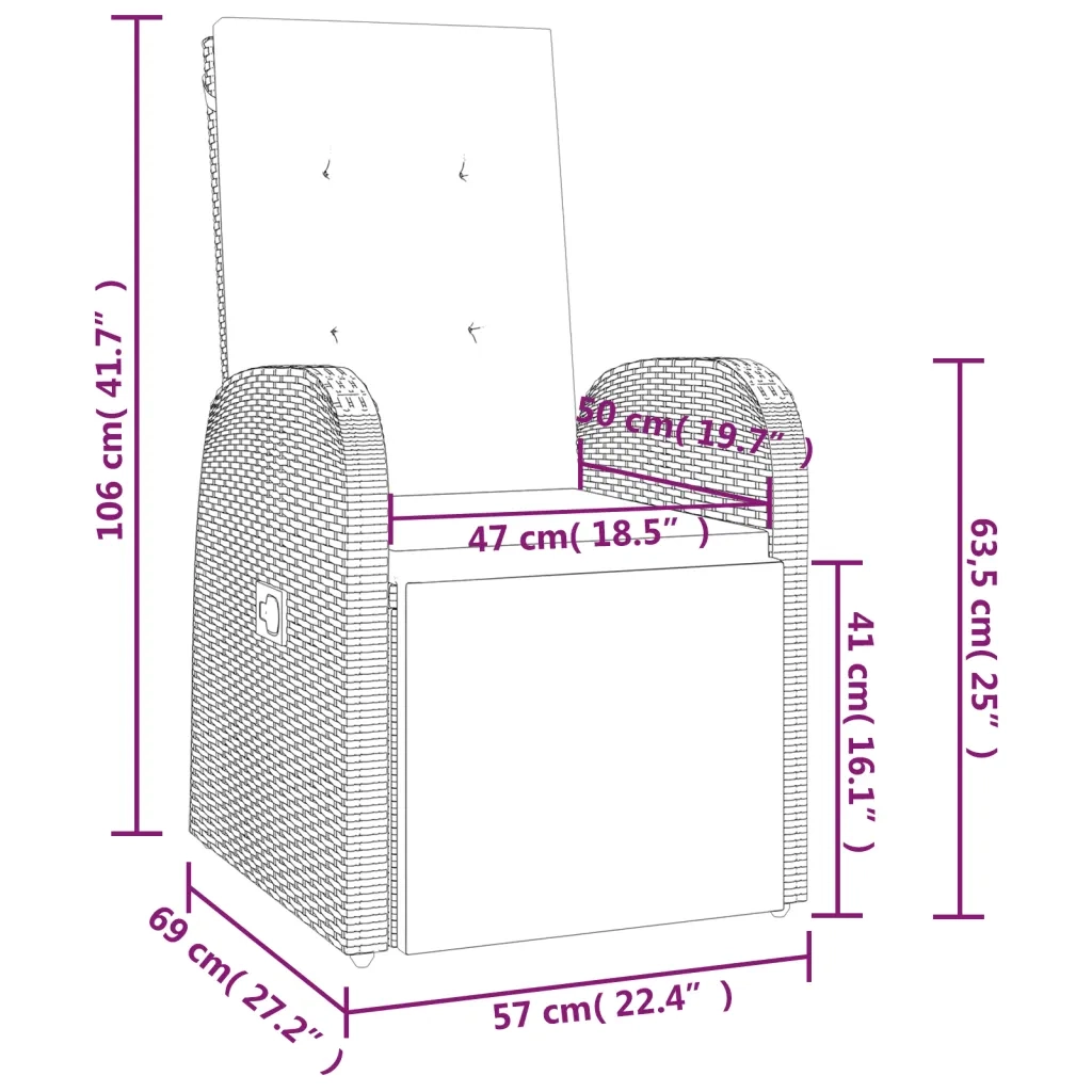 Set da Pranzo da Giardino 7 pz con Cuscini in Polyrattan Grigio 3277602