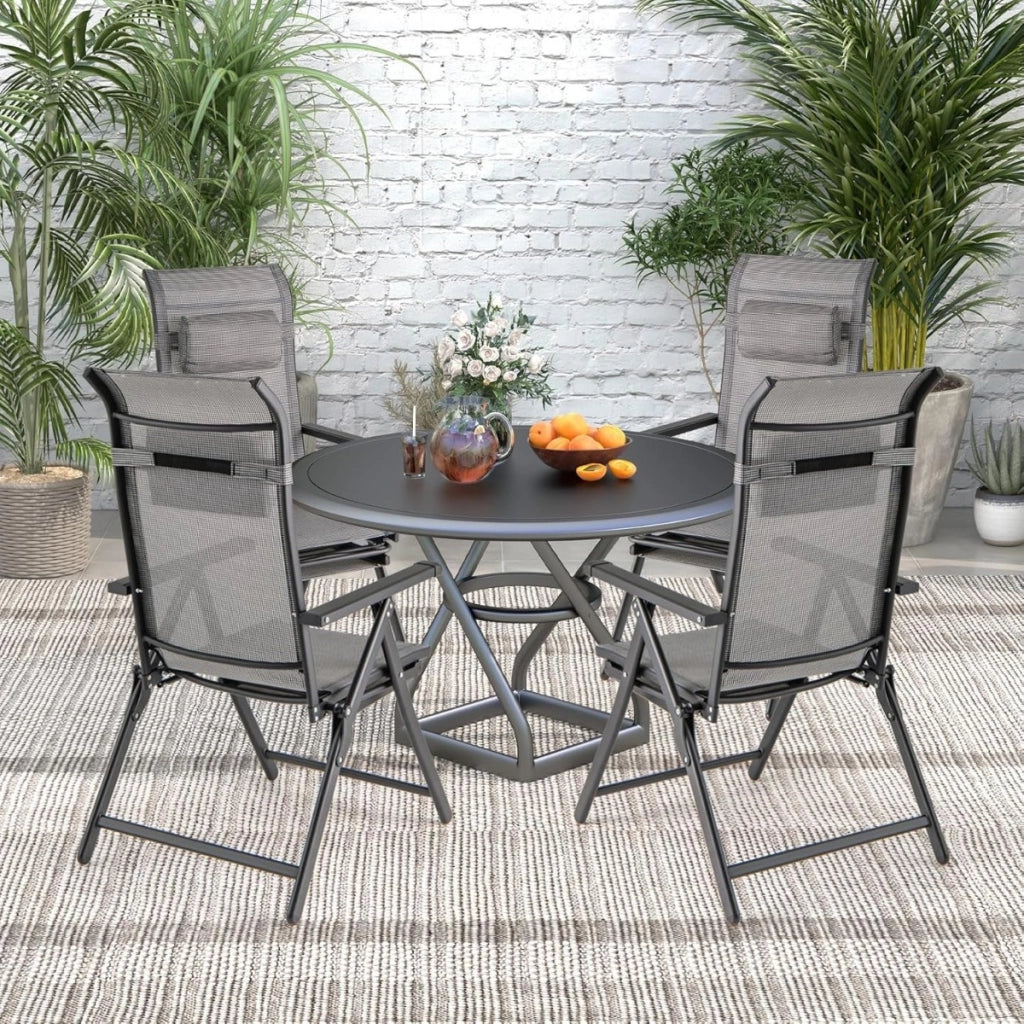 Set di 2 sedie reclinabili da patio pieghevoli, Sedie a sdraio con multifunzione per spazi estivi come piscina e campeggio