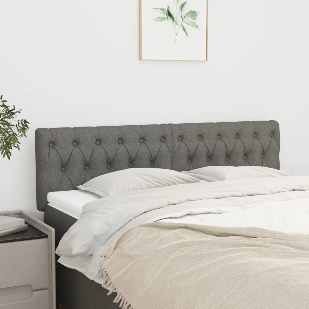 Testiera | Testata Grigio Scuro 160x7x78/88 cm in Tessuto