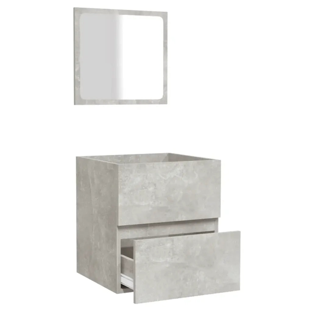 Mobile da Bagno con Specchio-Armadietto a Specchio da Bagno Grigio Cemento Legno Multistrato 426896