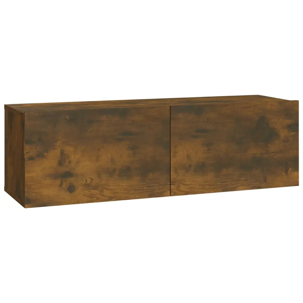 Set di Mobili Porta TV 4 pz Rovere Fumo in Legno Multistrato 3114539