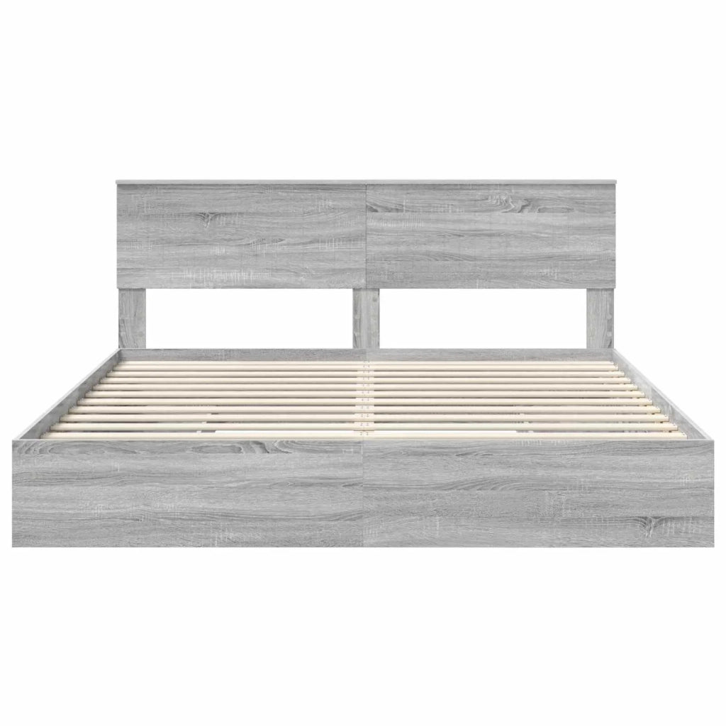 Letto con Contenitore con testiera Grigio Sonoma 180 x 200 cm 3410775