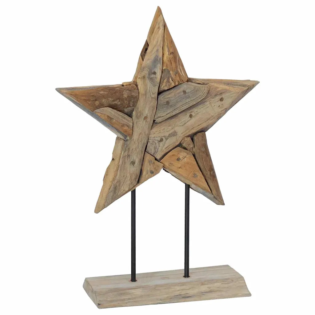 Stella di Natale-Decorazioni natalizie Marrone 45 x 5 x 60 cm Legno di teak solido