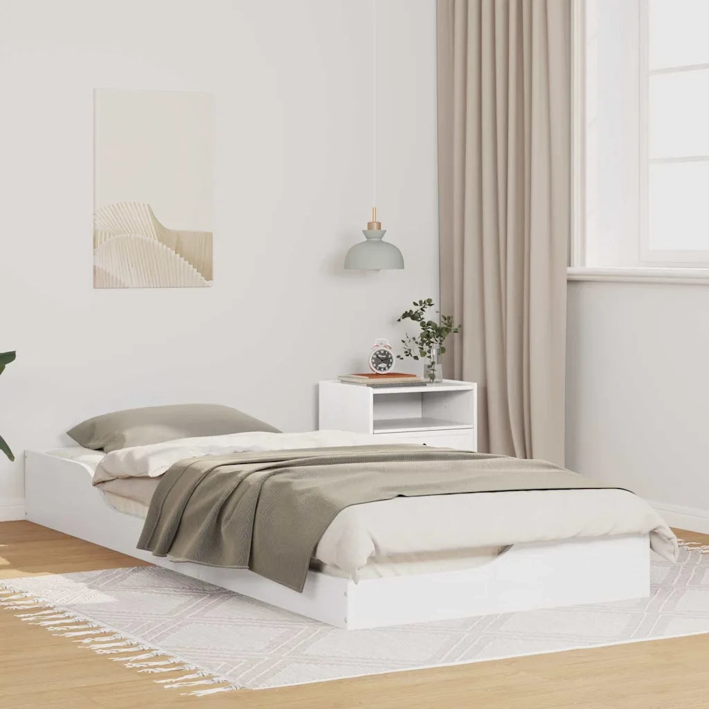 Letto singolo | Letto per adulti | Struttura del letto Bianco 100 x 220 cm Pino massello