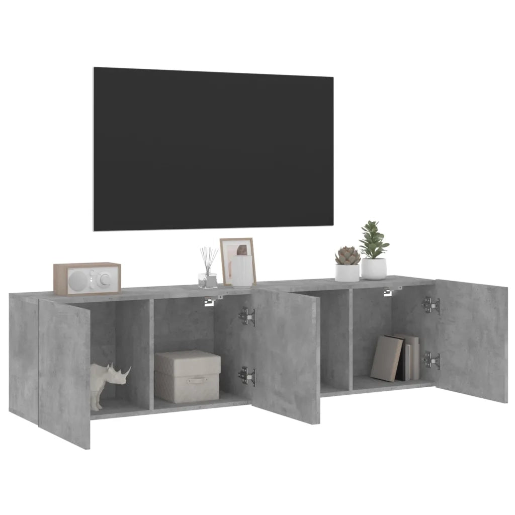 Mobili TV a Parete 2pz | Armadietto TV | Mobile Porta TV Grigio Cemento 80x30x41 cm