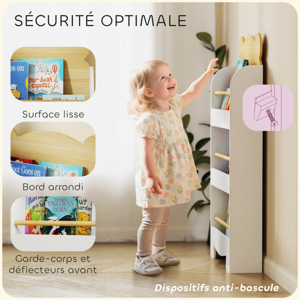Libreria bambini 3 ripiani legno naturale ¨C Xylo ¨C cameretta stoccaggio libri