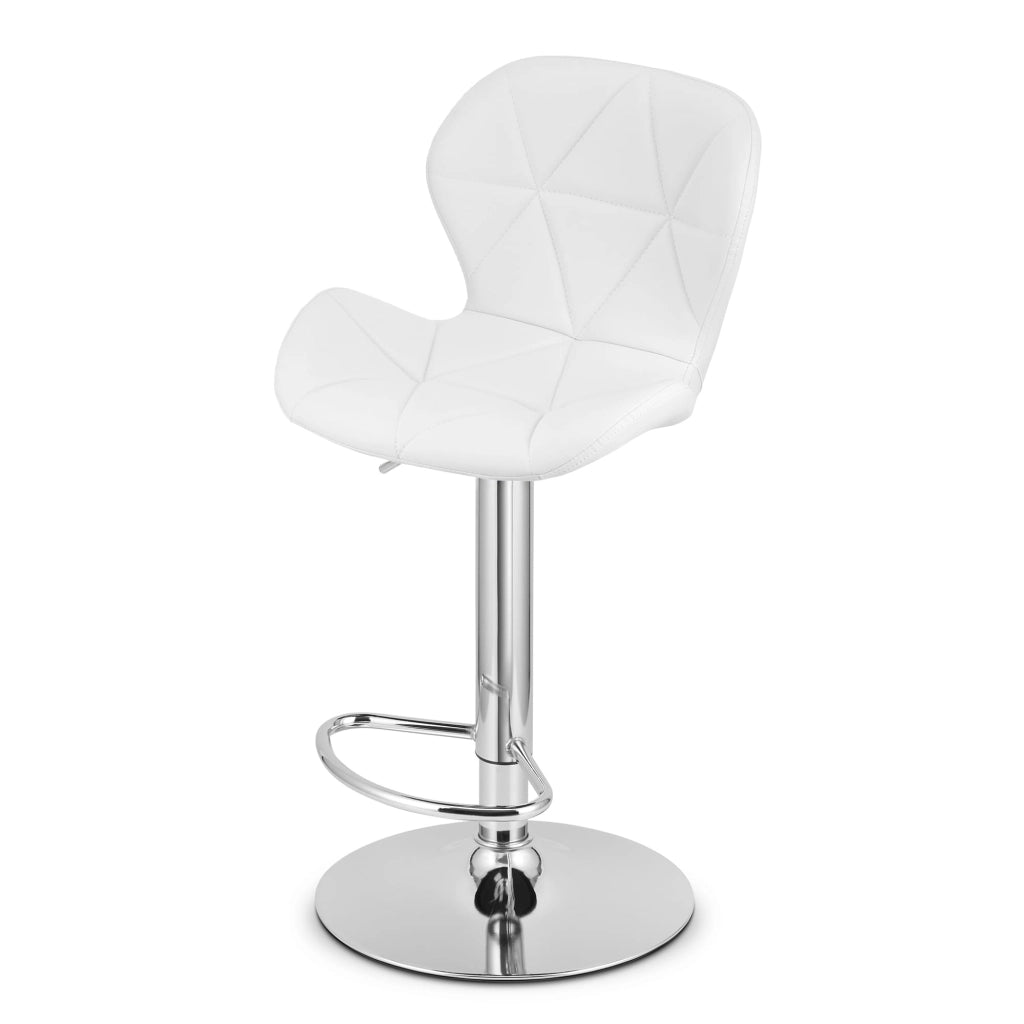 Sgabello VALORA WEST - Similpelle bianca con base cromata x 2