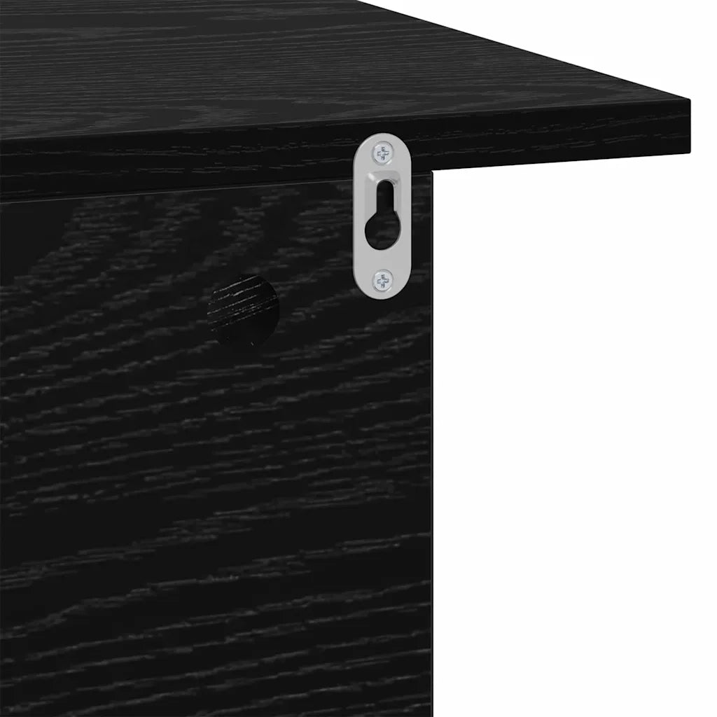 Comodino 2 pcs Rovere Nero 40 x 30 x 25 cm Legno multistrato 891171