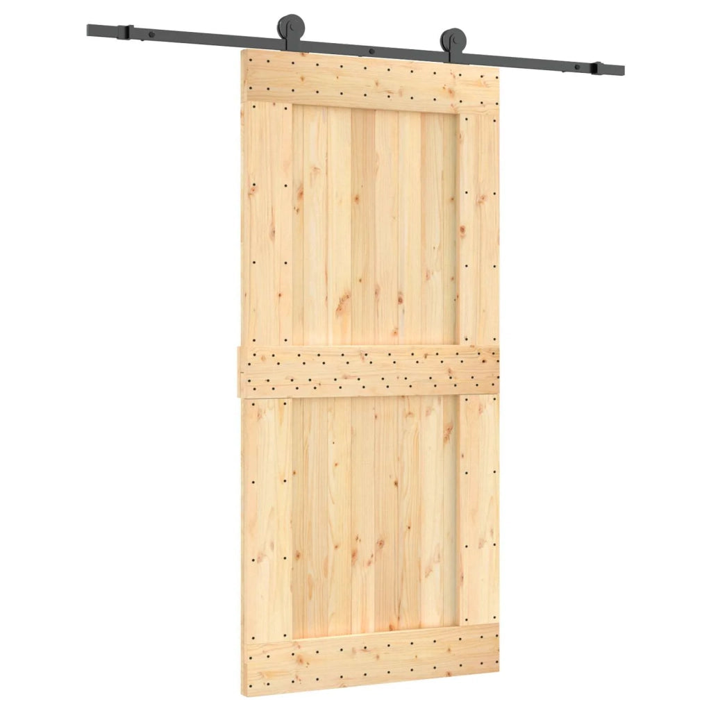 Porta scorrevole Naturale e Nero 95 x 210 cm 3444996