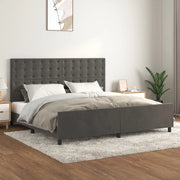 Giroletto senza Materasso-Struttura Letto Grigio Scuro 200x200 cm Velluto 537973