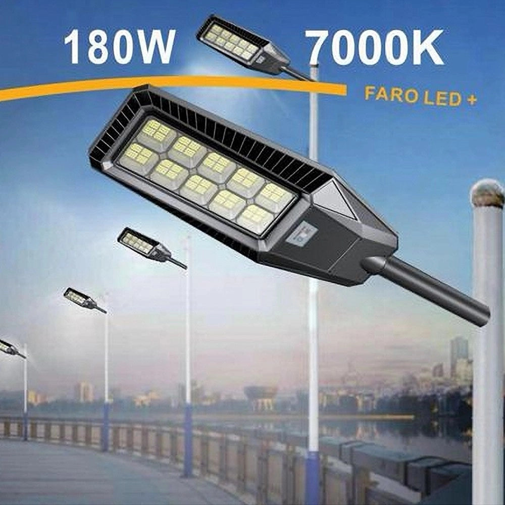 Trade Shop - Lampione Stradale Faro A Led Solare Per Esterno 180w Luce 7000k Sl-606-250-7000k -