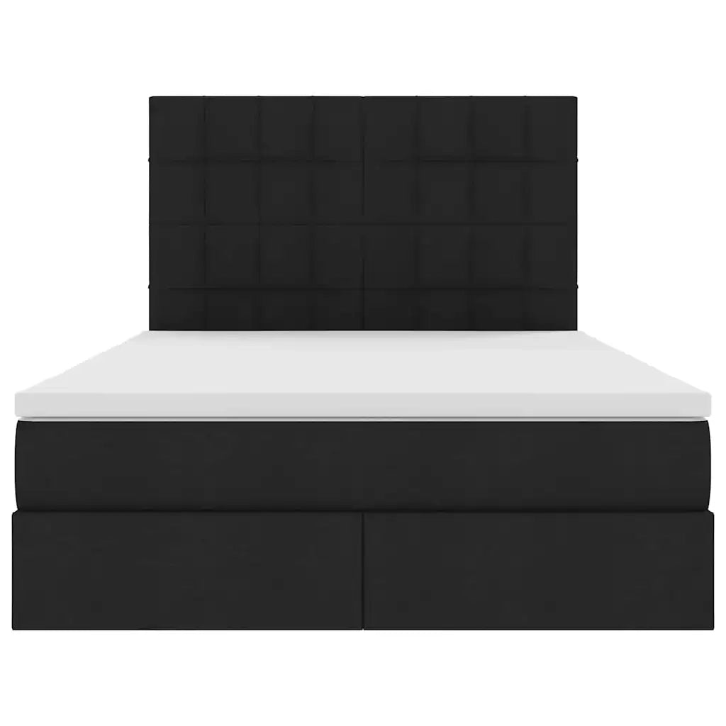 Letto con contenitore e materasso Nero 140 x 190 cm Poliestere 3371780