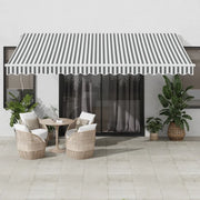 Tenda Sole Retrattile Automatica 450x350 cm Antracite e Bianco