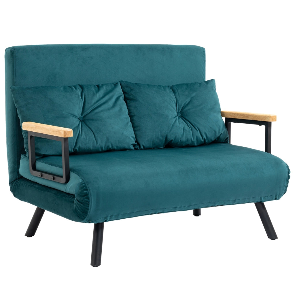 Divano Letto Matrimoniale Vellutato con Schienale Regolabile ¨C zephmum ¨C Blu Scuro