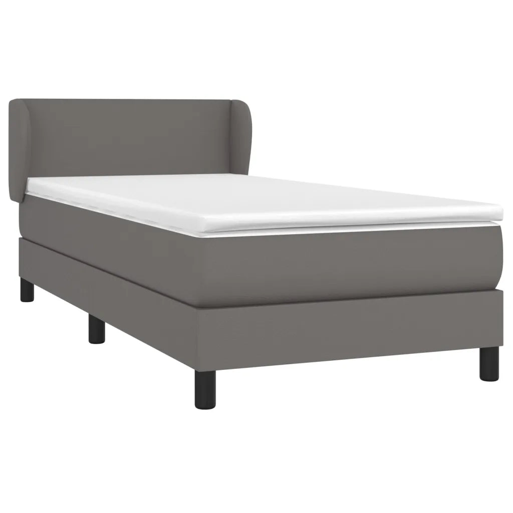 Giroletto a Molle con Materasso Grgio 90x200 cm in Similpelle