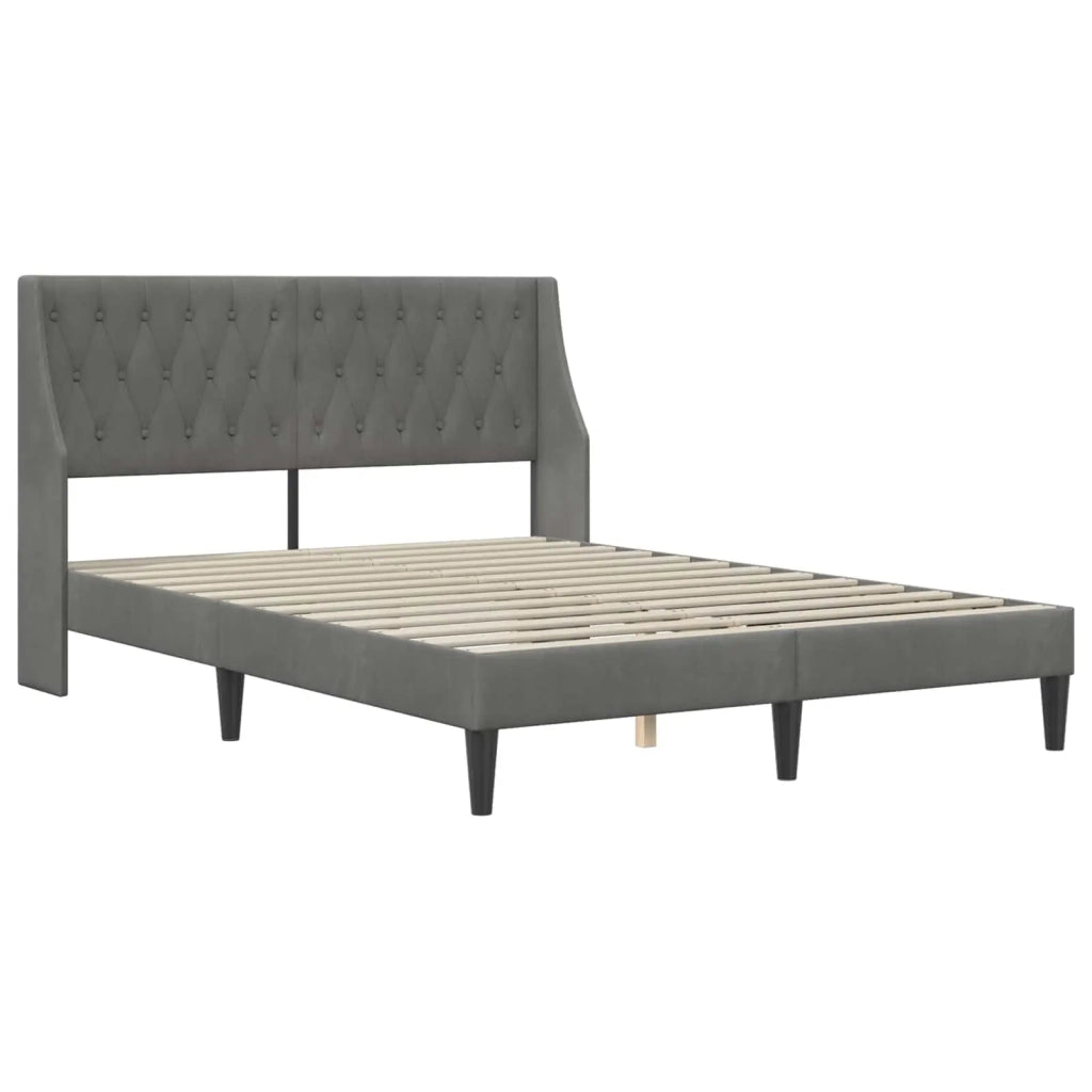 Struttura letto con materasso Grigio scuro 120 x 200 cm Velluto 3414790