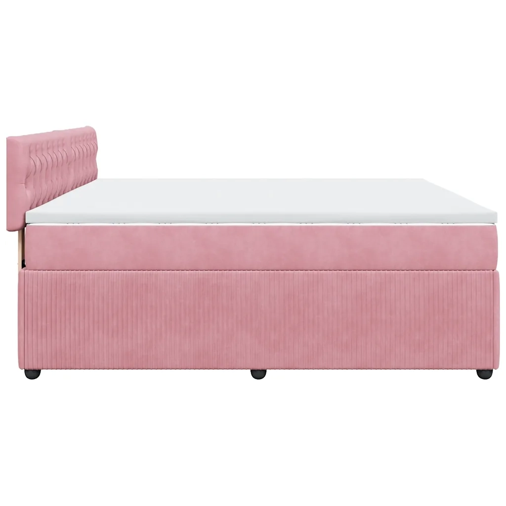Giroletto a Molle con Materasso Rosa 180x200 cm in Velluto 3287817