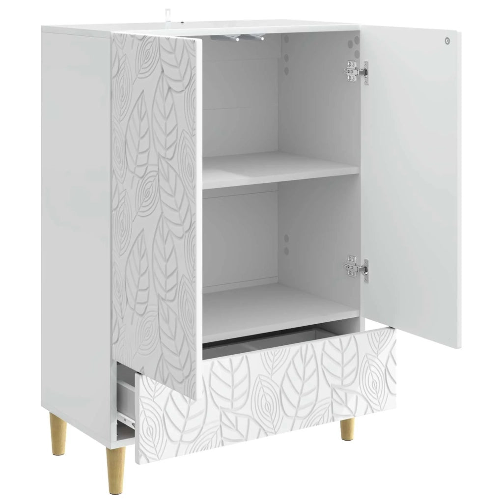 Credenza | Madia | Buffet da pranzo | Armadio da pranzo Bianco Lucido 66 x 34,5 x 95 cm Legno ingegnerizzato