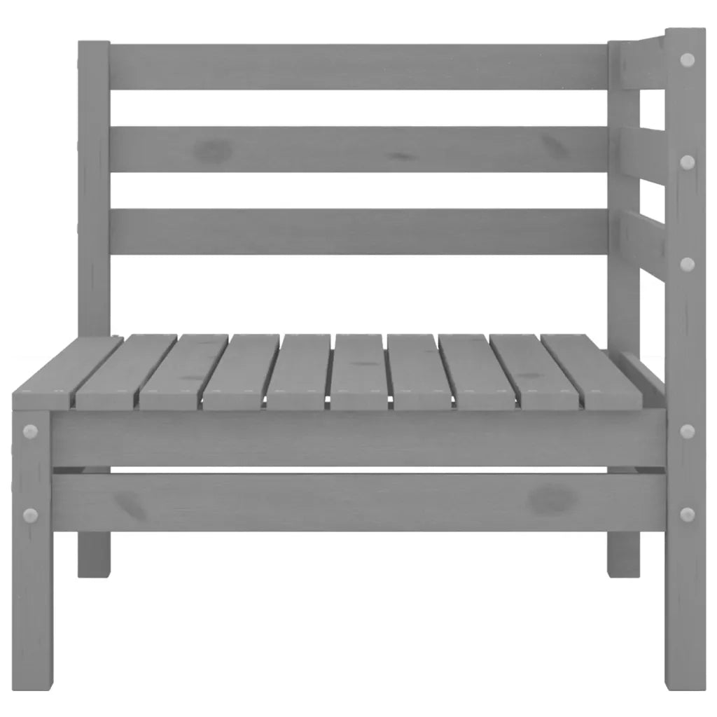 Set Divani da Giardino 3 pz in Legno Massello di Pino Grigio 806599
