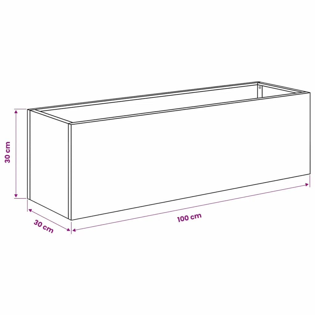 Vaso da giardino 2 pz Argento 100 x 30 x 30 cm Acciaio zincato 8005229