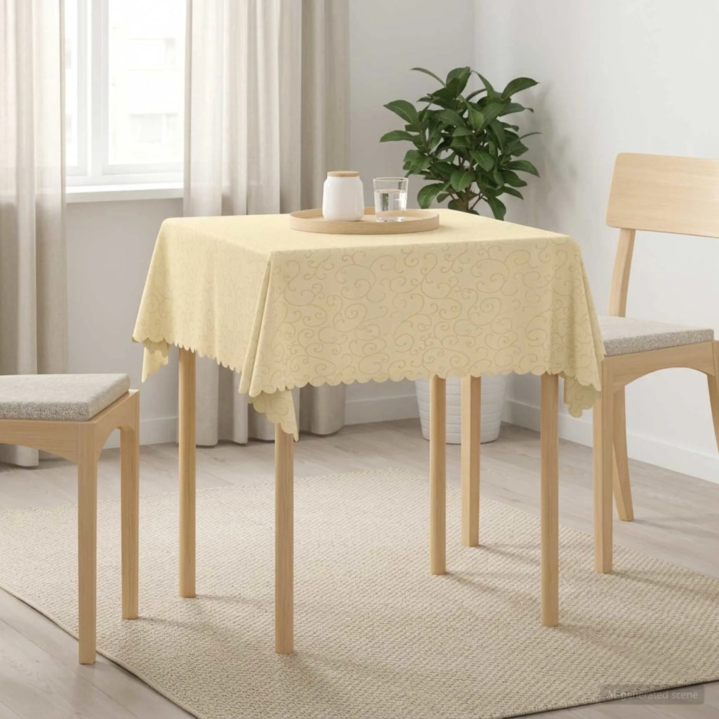 Tovaglia da Tavolo 5 pz Quadrato Bianco Crema 90 x 90 cm 42040412