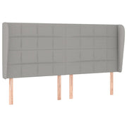 Testiera | Testata ad Orecchio Grigio Chiaro 163x23x118/128 cm in Tessuto