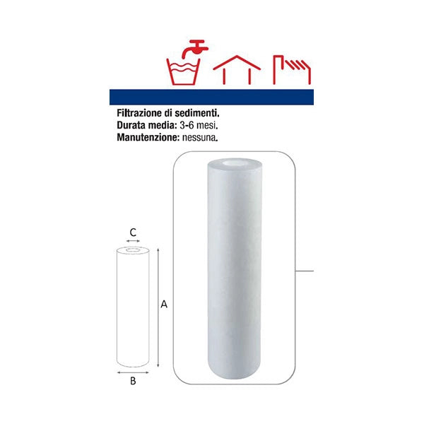 FILTRO sedimenti 10" 50 M melt blown sediment cartridge