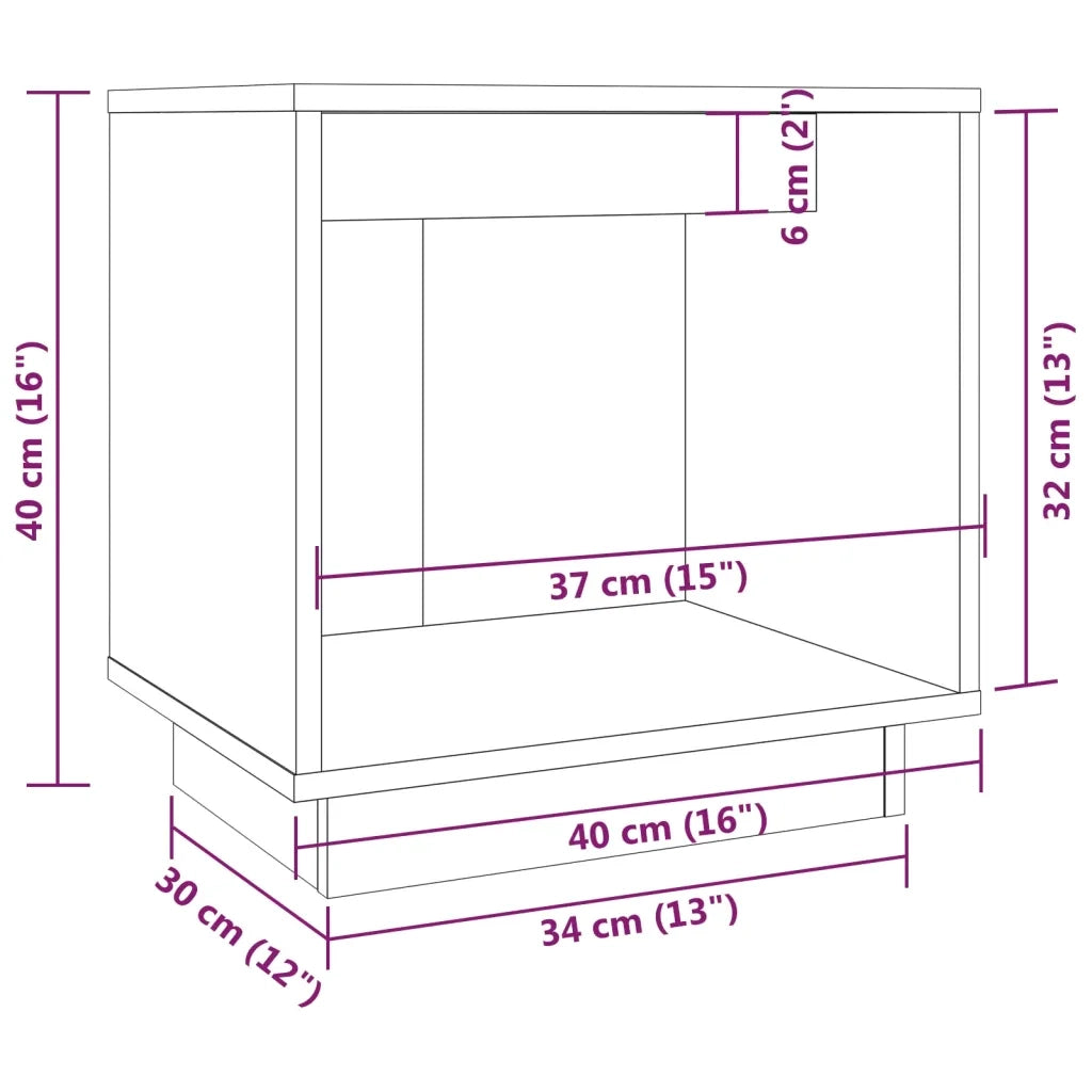 Comodini 2 pz Ambra 40x30x40 cm in Legno Massello di Pino 813342