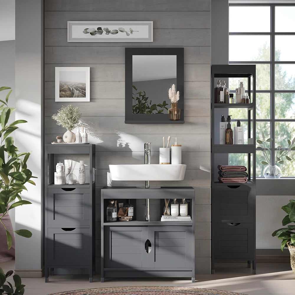 Vicco Set di mobili da bagno Grigio 4 parti