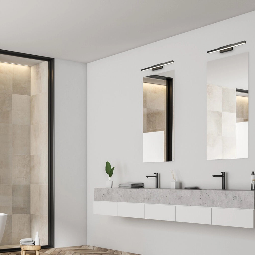 Applique bagno specchio LED 12W nero opaco Rabalux John