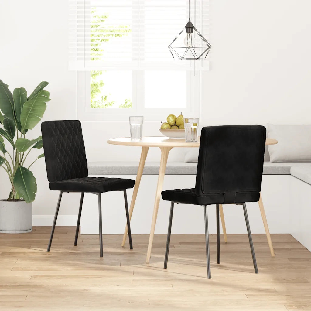 Sedie da Pranzo 2 pz Nere in Velluto 4101109