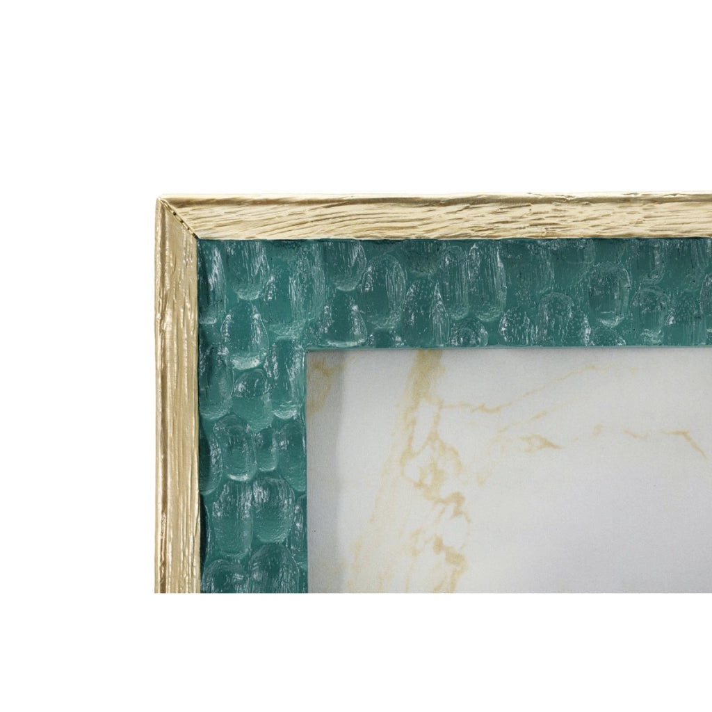 Cornice portafoto Grent in resina verde smeraldo e oro 15x20