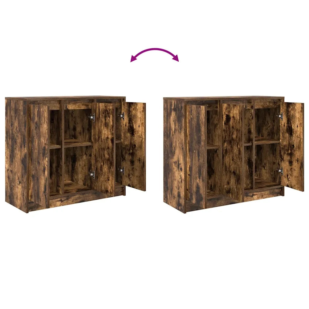 Credenza Rovere Fumo 85x34x76 cm in Legno Multistrato 861629
