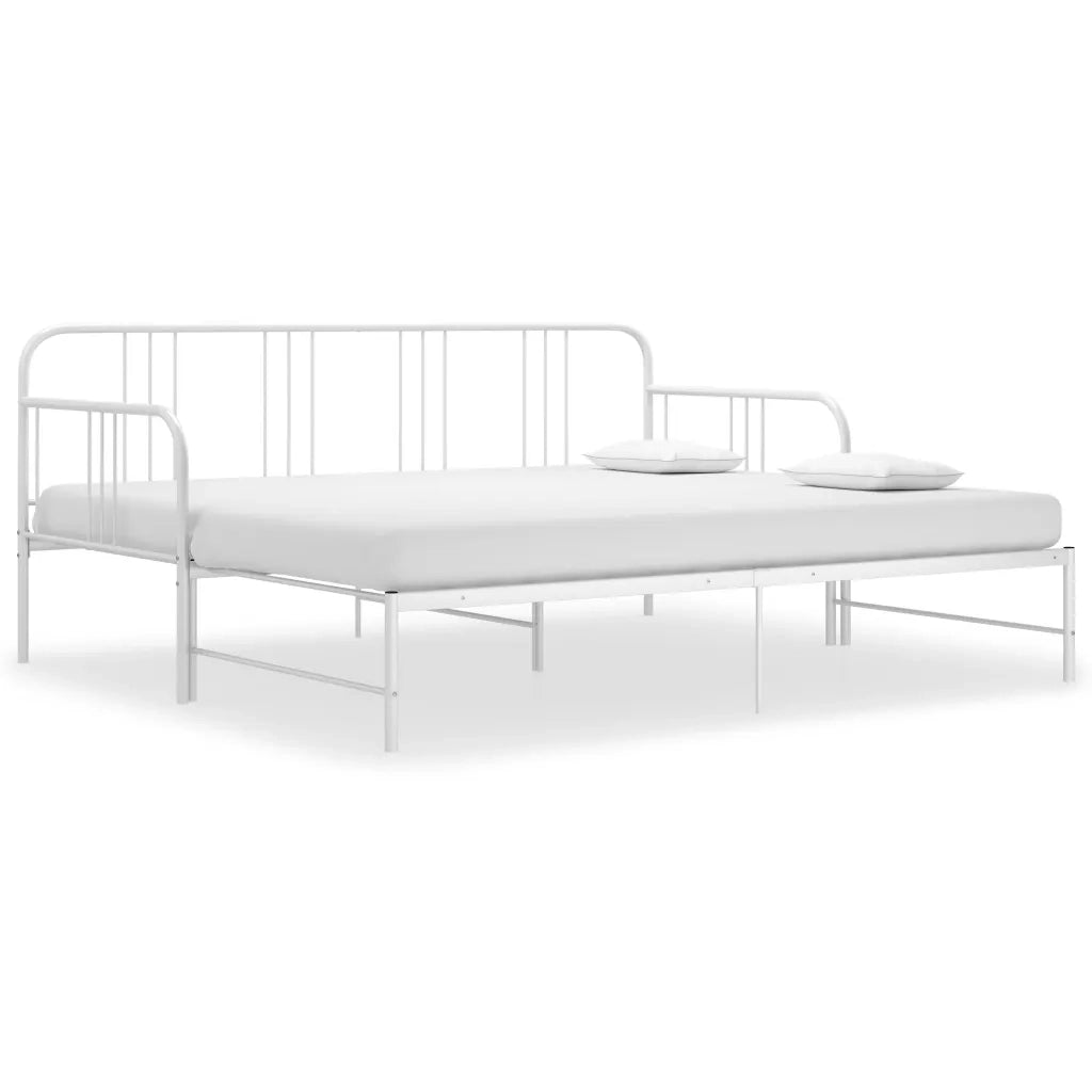 Telaio Divano Letto Estraibile Bianco in Metallo 90x200 cm 324753
