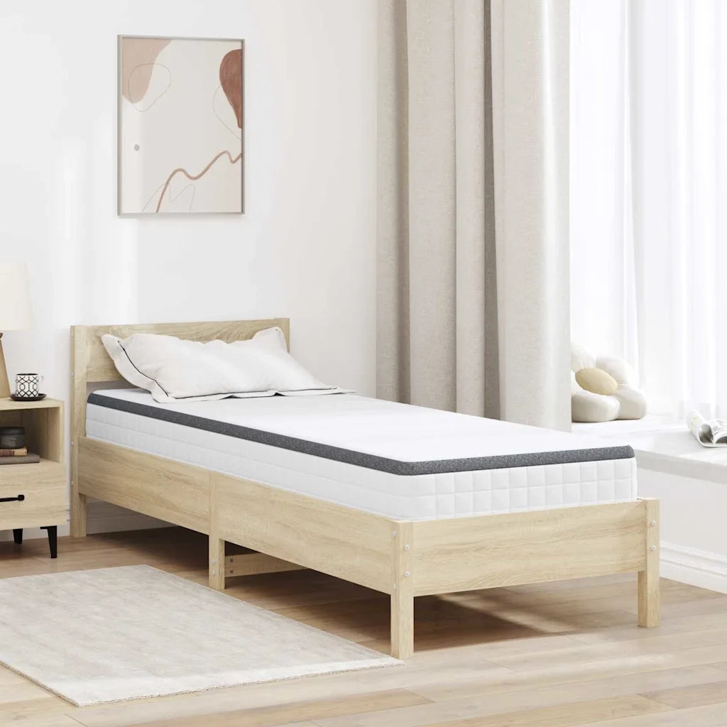 Materasso Bianco e Grigio 80 x 200 cm Molla Bonell