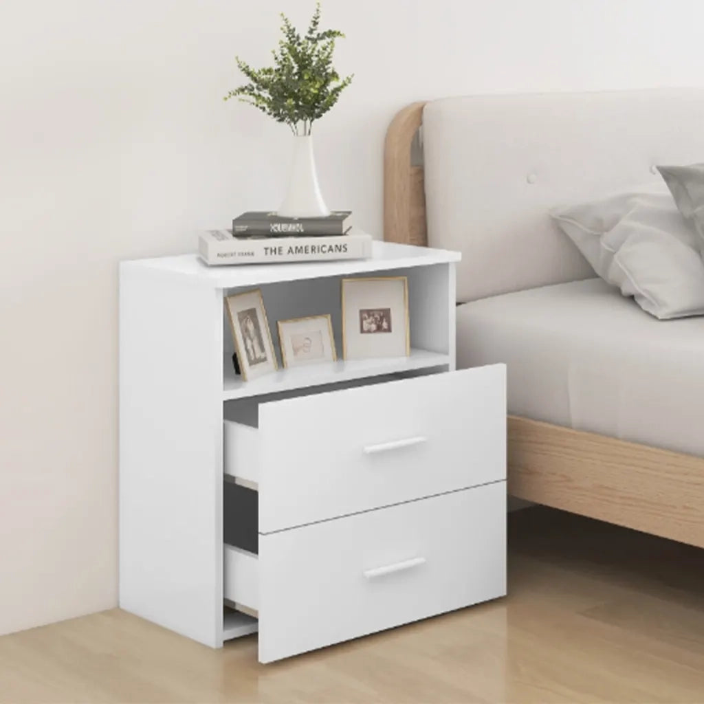 Comodino | Armadio da Notte | Mobiletto da notte Bianco 50x32x60 cm