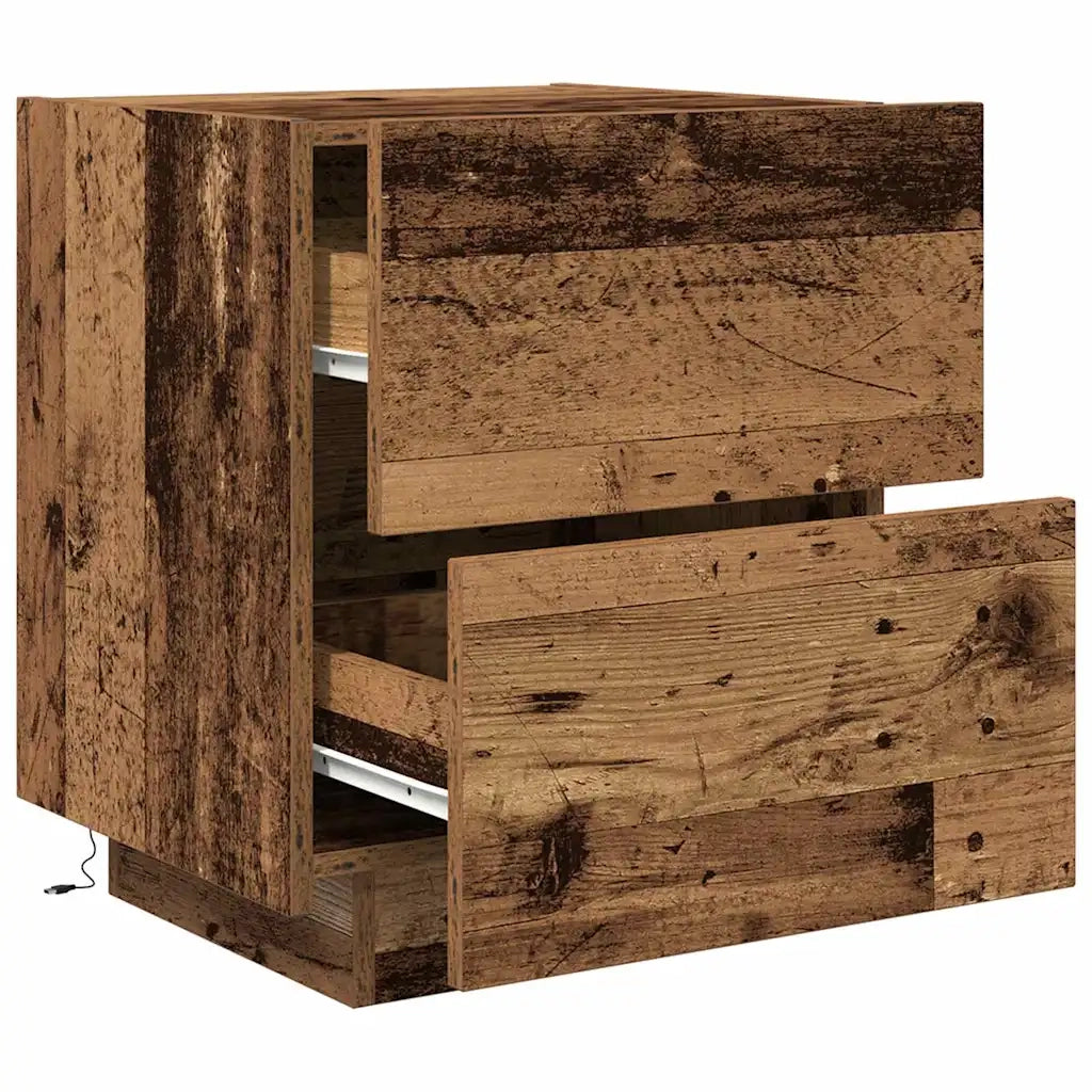 Comodino | Armadio da Notte | Mobiletto da notte con cassetto Legno vecchio 45 x 40 x 55 cm