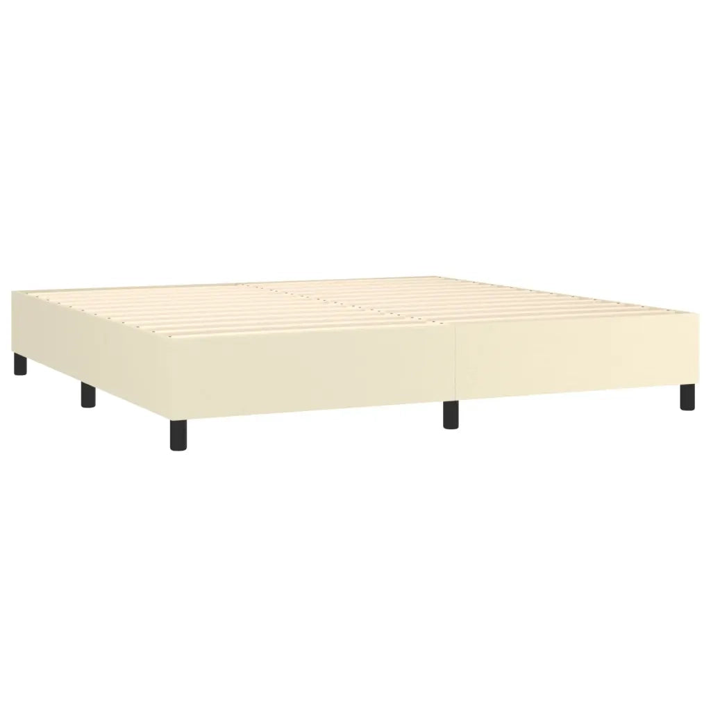 Giroletto a Molle con Materasso e LED Crema 200x200 cm