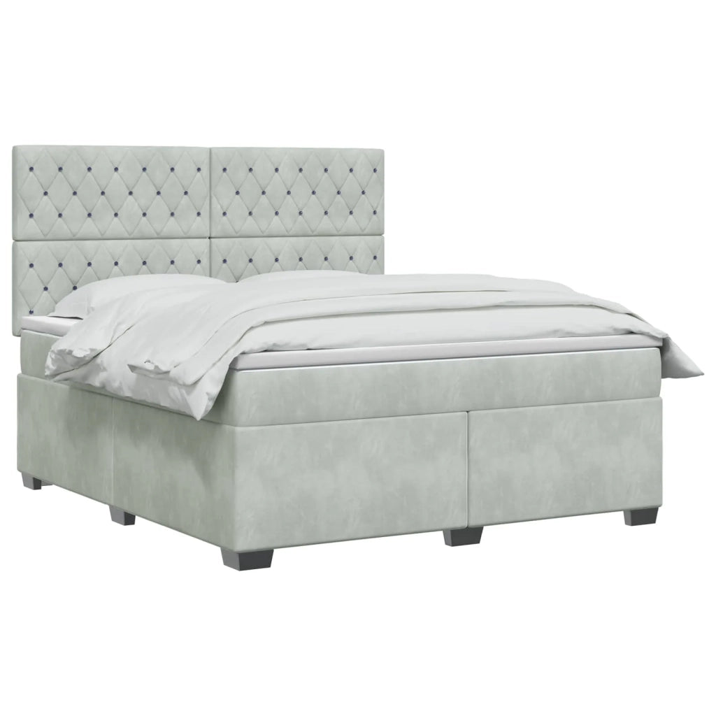 Letto box spring con materasso Grigio Chiaro 140 x 200 cm 3455114