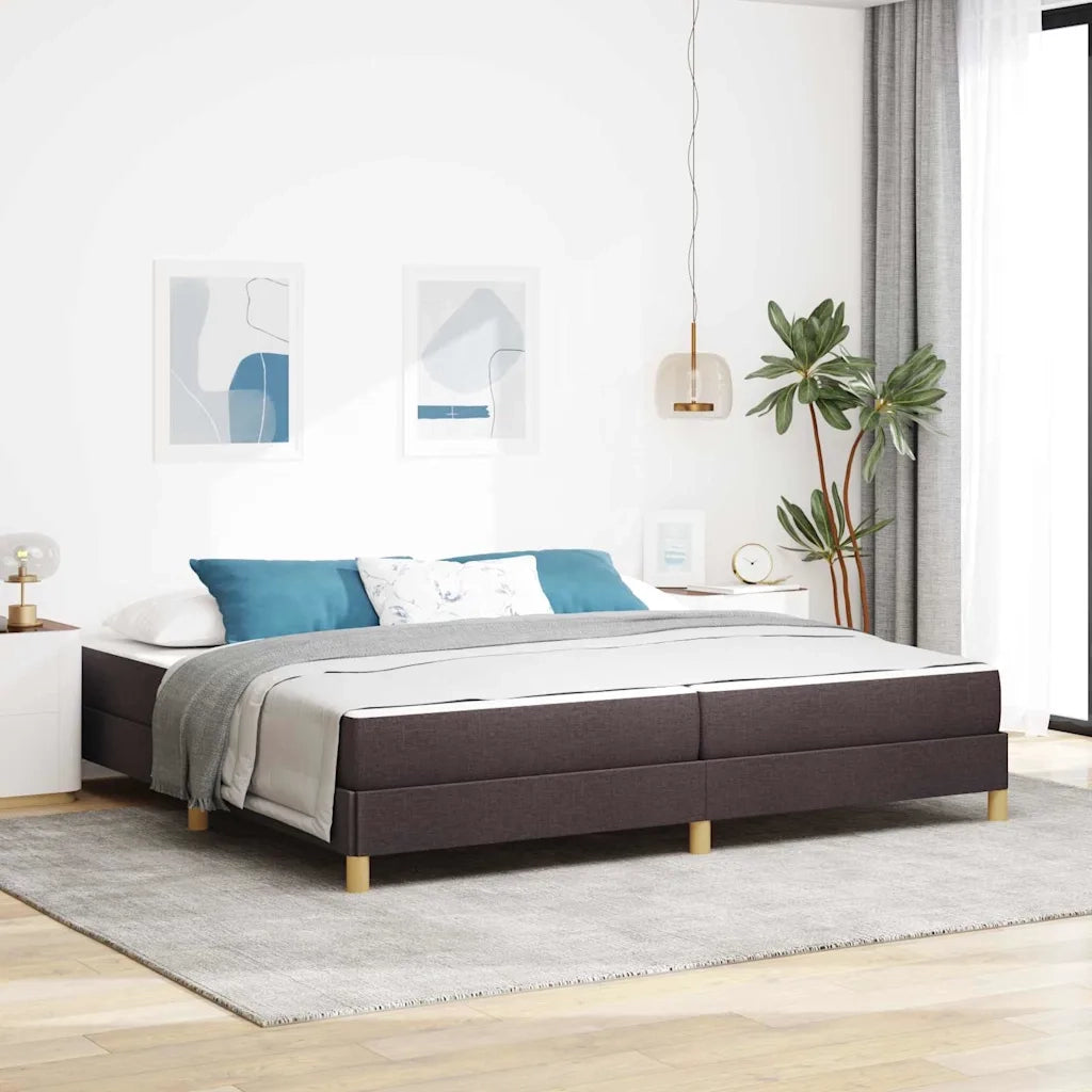 Letto a molle con materasso Marrone Scuro 200 x 200 cm Tessuto 3398594