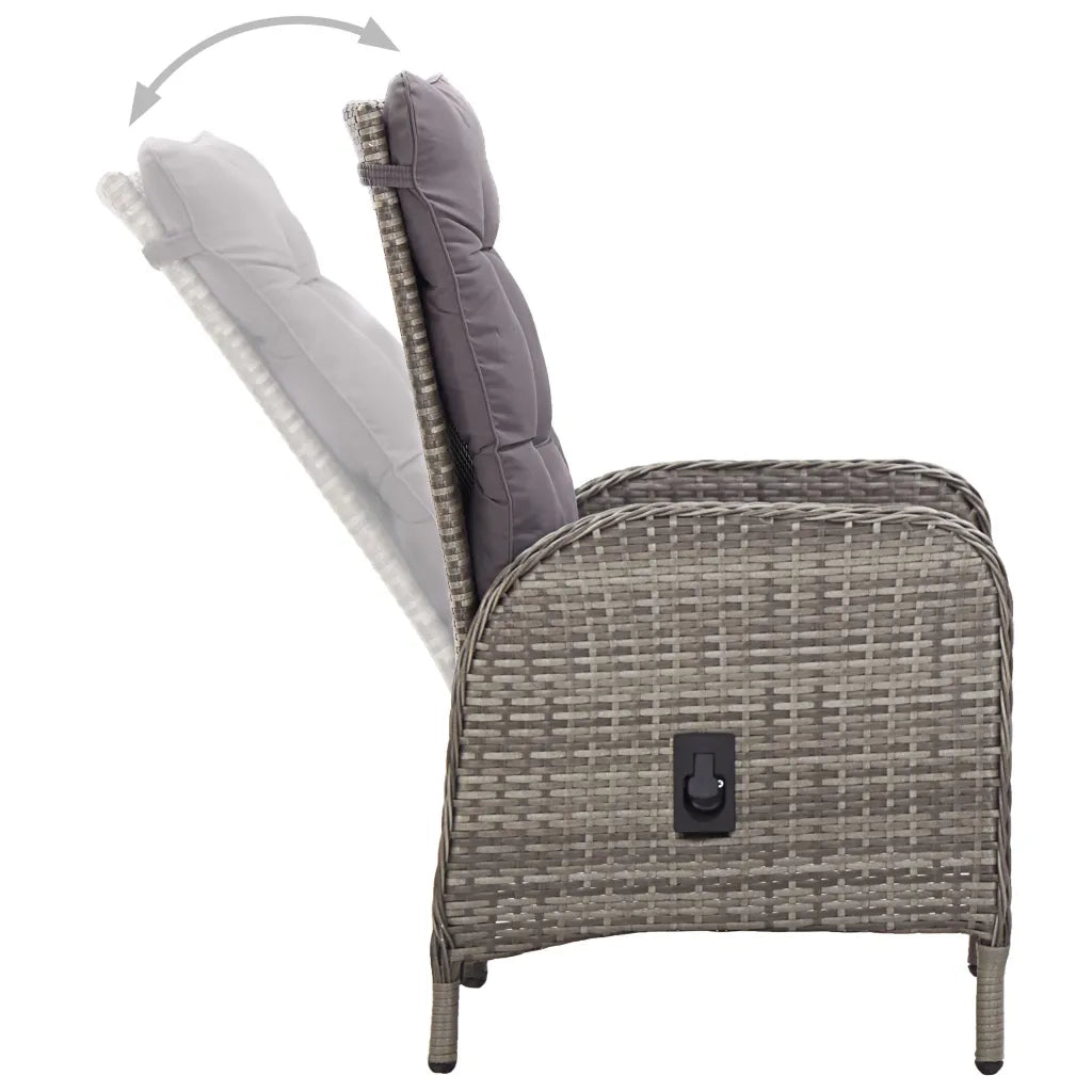 Set Pranzo da Giardino 11pz in Polyrattan Grigio