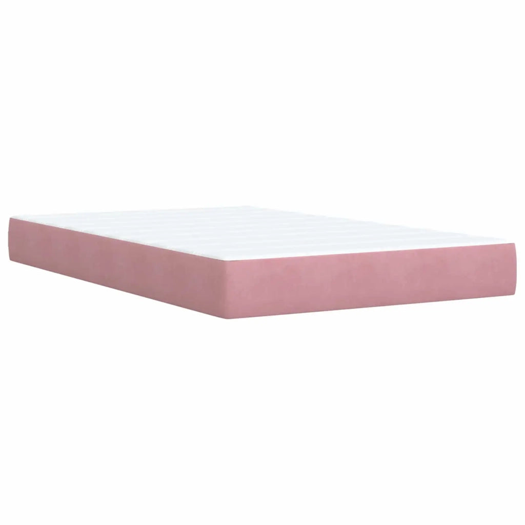 Letto Ottomano con Materasso e LED Rosa 120 x 190 cm Velluto 3458222