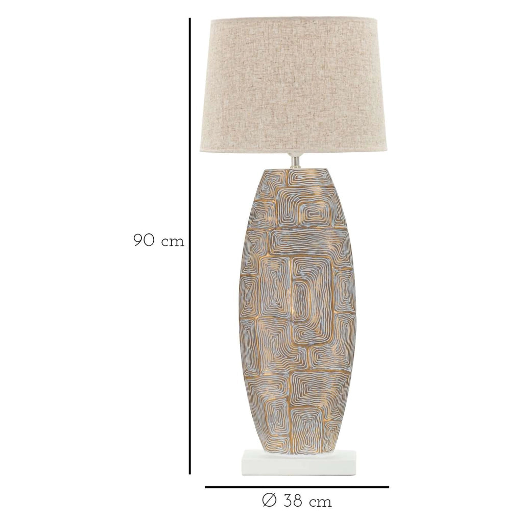 Falekaza, Lampada da Tavolo Necessaria 1 Lampadina, Beige