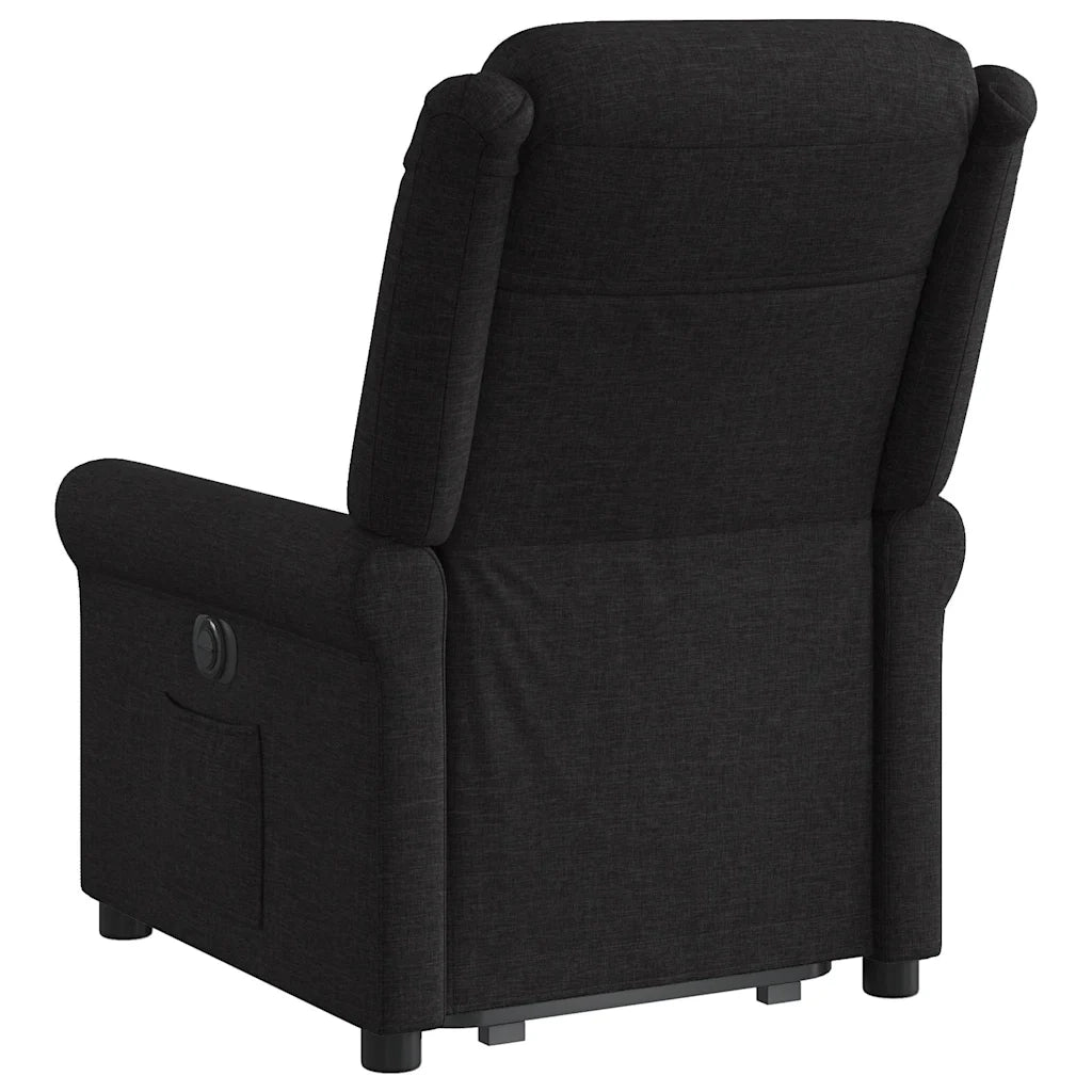 Divano Sedia-Poltrona Alzapersona Reclinabile Nera in Tessuto 379279