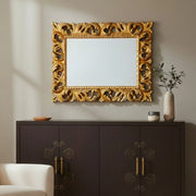 Specchiera Madrid con decoro in stile barocco oro