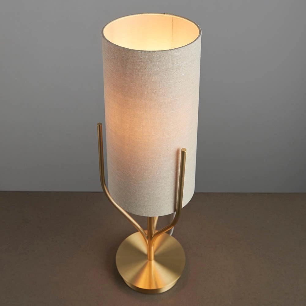 Lampada da tavolo Fraser ottone satinato E27 10W Endon
