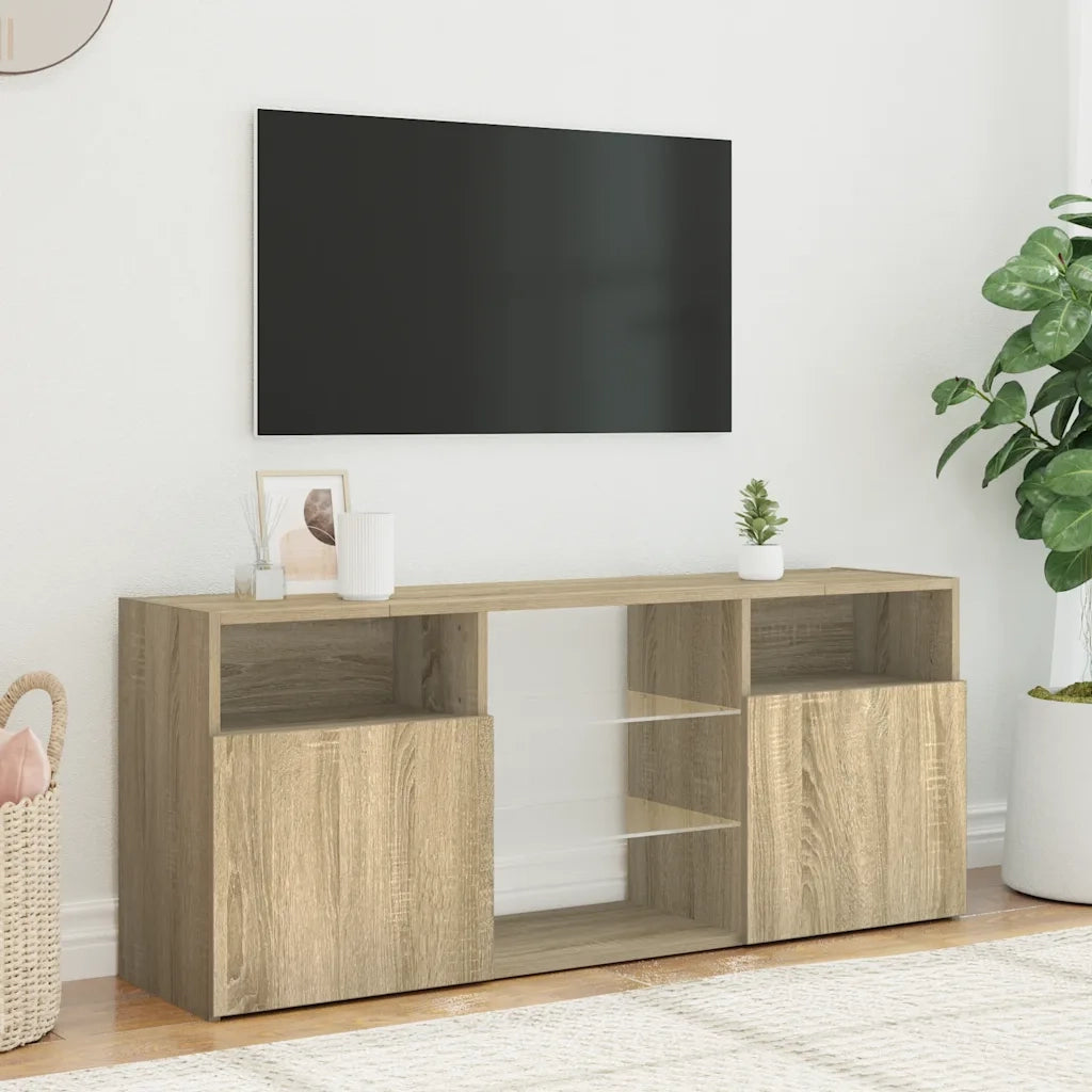Mobile Porta TV con Luci LED Rovere Sonoma 120x30x50 cm 804304