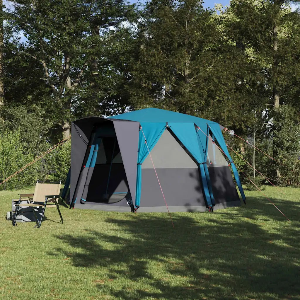 Tenda da cabina per 6 persone con tetto-Tenda da campeggio Blu 425 x 396 x 222 cm